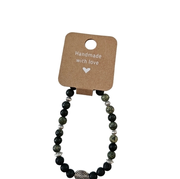 NWT Aromatherapy Bracelet featuring Lava and Tibet Jade beads. - Picture 3 of 3
